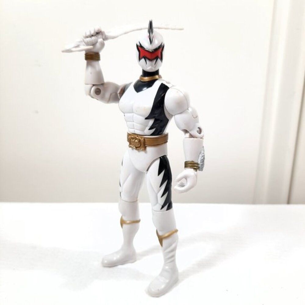 Power Rangers Dino Thunder White Action figure Ranger feather wing 2003 Vintage
